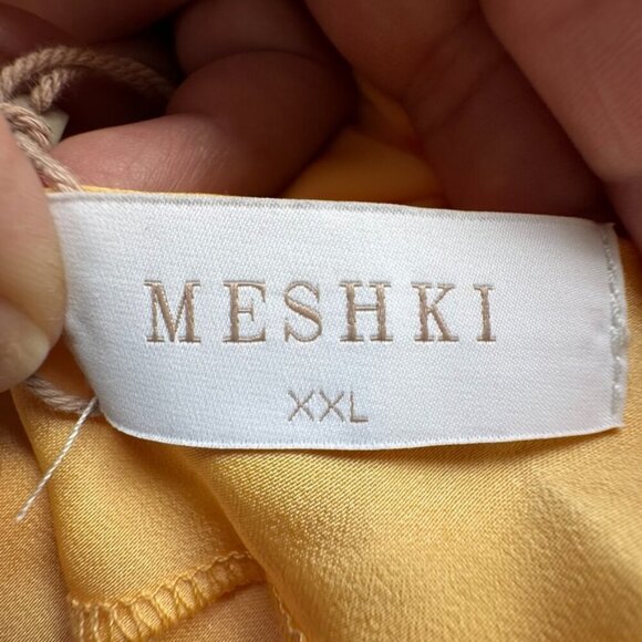 Meshki Chandra Lace Detail Satin Maxi Dress Lemon Size XXL Event Formal Wedding - Picture 11 of 13